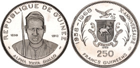 Guinea 250 Francs Guineens 1969

KM# 13, N# 44978; Silver., Proof; Alpha Yaya Diallo; With minor hairlines