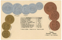 Tunisia Post Card "Coins of Tunisia" 1892 - 1904 (ND)

Tunisia Coinage Postcard; Currency exchange chart; UNC