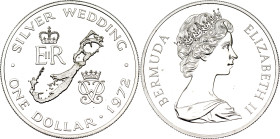 Bermuda 1 Dollar 1972

KM# 22, N# 57539; Silver; Elizabeth II; 25th Anniversary of the Wedding of Queen Elizabeth II and Prince Philip; UNC