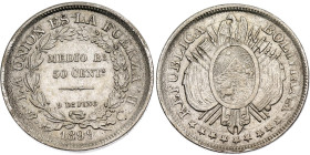 Bolivia 1/2 Boliviano / 50 Centavos 1899 PTS CB

KM# 161.5, N# 26167; Lettering without weight; Silver; Potosi Mint; UNC