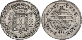 Brazil 320 Reis 1793

KM# 221.1, N# 36276; High Crown; Silver; Maria I; Lisbon Mint; Mintage 31000 pcs.; XF