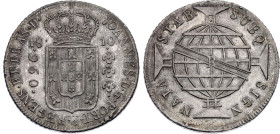 Brazil 960 Reis 1810 R

KM# 307.3, N# 23668; Silver; Joao; Rio de Janeiro Mint; AUNC/UNC with minor scratches on obv.