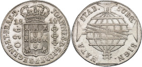 Brazil 960 Reis 1814 R

KM# 307.3, N# 23668; Silver; Joao; Rio de Janeiro Mint; XF+