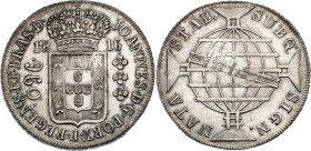 Brazil 960 Reis 1816 R

KM# 307.3, N# 23668; Silver; Joao; Rio de Janeiro Mint; AUNC, cleaned