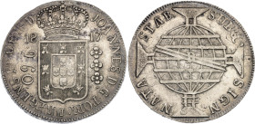 Brazil 960 Reis 1817 R

KM# 307.3, N# 23668; Silver; Joao; Rio de Janeiro Mint; XF