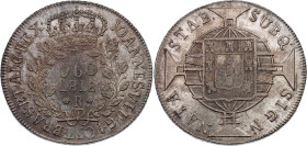 Brazil 960 Reis 1818 R

KM# 326.1, N# 28705; Silver; Joao VI; Rio de Janeiro Mint; XF+ with nice toning