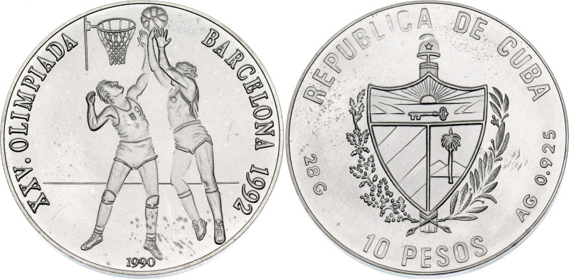 Cuba 10 Pesos 1990

KM# 362.1, N# 41267; Silver., Proof; XXV Summer Olympics, ...