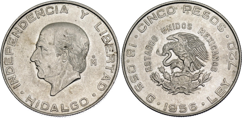 Mexico 5 Pesos 1956 Mo

KM# 469, N# 13986; Silver; Mexico Mint; UNC with mint ...