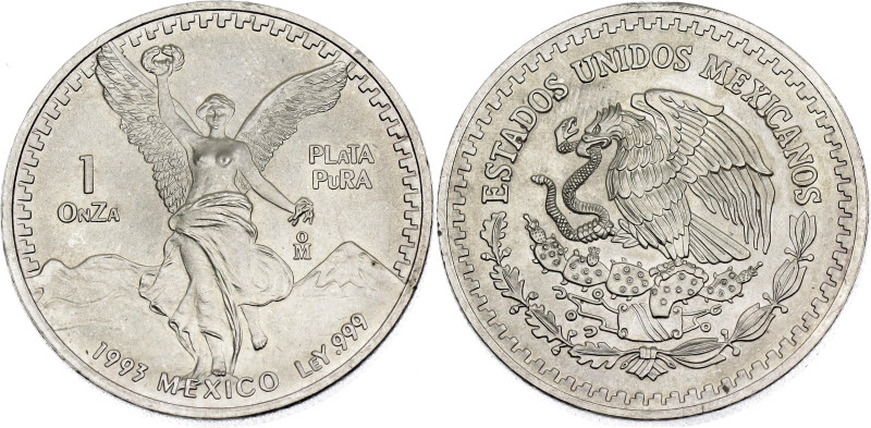 Mexico 1 Onza 1993 Mo

KM# 494.4, N# 14465; Silver; "Libertad"; Mexico Mint; U...