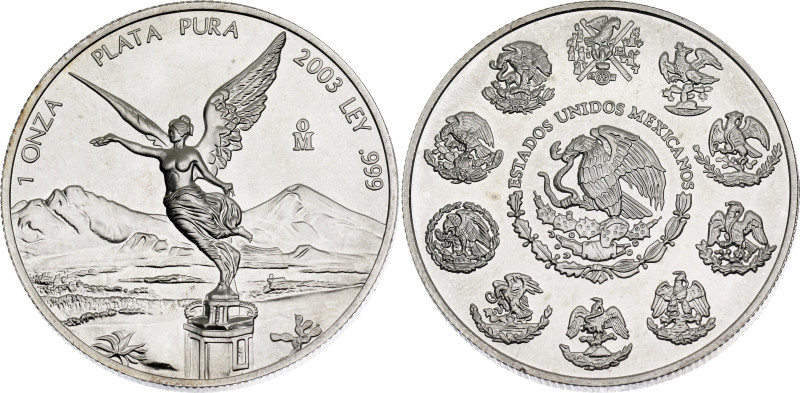 Mexico 1 Onza 2003 Mo

KM# 639, N# 13855; Silver; "Libertad"; Mexico Mint; UNC...