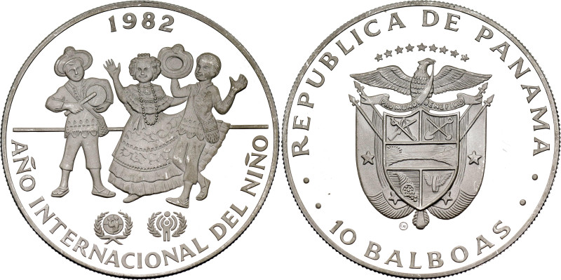 Panama 10 Balboas 1982 CHI

KM# 79, N# 119213; Silver., Proof; International Y...