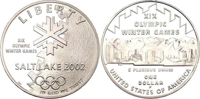 United States 1 Dollar 2002 P

KM# 336, N# 32515; Silver., Proof; Olympic Wint...