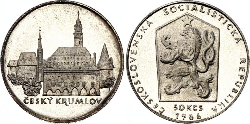 Czechoslovakia 50 Korun 1986

KM# 126, N# 20196; Silver., Proof; City of Kruml...