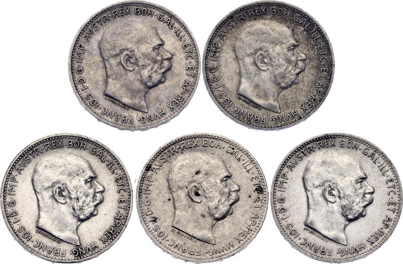 Austria 5 x 1 Corona 1912 - 1916

KM# 2820, N# 7003; Silver; Franz Joseph I; A...