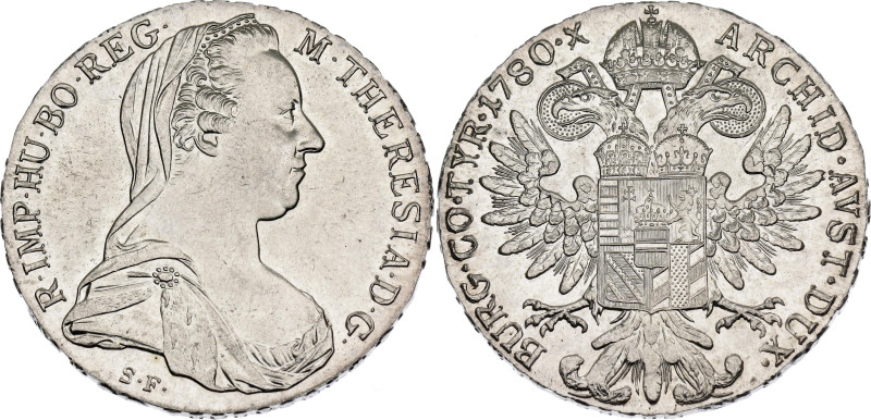 Austria 1 Taler 1780 SF Restrike

KM# T1, N# 7393; Silver; Maria Theresia; UNC...