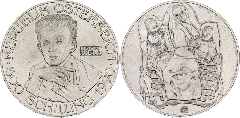 Austria 500 Schilling 1990

KM# 2992, N# 44293; Silver; Egon Schiele; UNC with...