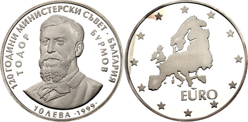 Bulgaria 10 Leva 1999

Silver., Proof; 120 Years Council of Ministers - Euro; ...