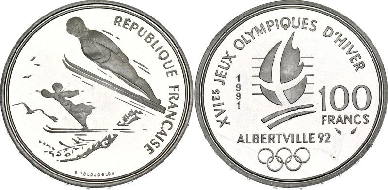 France 100 Francs 1991

KM# 995, N# 8048; Silver., Proof; XVII Winter Olympics...