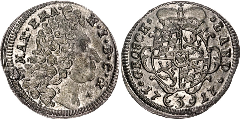 German States Bavaria 3 Kreuzer 1717

KM# 383, N# 39632; Silver 1.56 g.; Maxim...