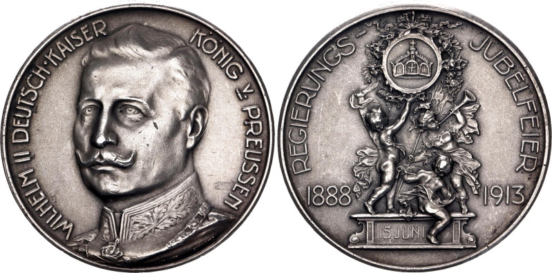 Germany - Empire Silver Medal "25th Anniversary of the Reign of William II" 1913...