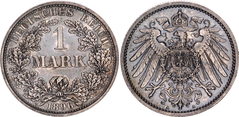 Germany - Empire 1 Mark 1896 A

KM# 14, AKS# 2, J. 17, N# 3412; Silver; Wilhel...