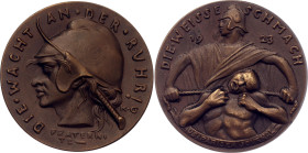 Germany - Weimar Republic Bronze Medal "White Shame" 1923

Kienast# 299; Bronze 23.90 g., 36 mm; By Karl Götz; Die Weisse Schmach; UNC