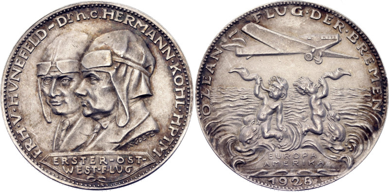 Germany - Weimar Republic Silver Medal "The First Transatlantic Flight" 1928

...