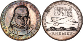 Germany - Weimar Republic Silver Medal "1st Transatlantic East-West Flight" 1928

Kaiser# 935; Silver 24.96 mm, 36.00 mm.; By Josef Bernhart; Obv: E...