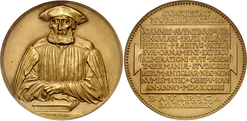 Germany - Weimar Republic Bronze Medal "Numismatist Johannes Aventinus" 1929

...