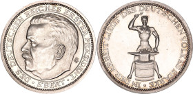 Germany - Weimar Republic Silver Medal "Death of Friedrich Ebert" 1925

Silver (.900) 24.94 g., 36 mm.; Obv: Bust of Friedrich Ebert / Rev: A blacks...