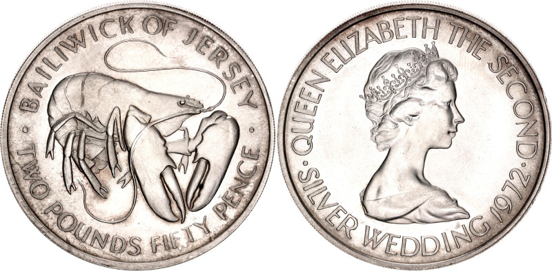 Jersey 2-1/2 Pounds 1972

KM# 38, N# 15357; Silver; Elizabeth II; 25th Anniver...