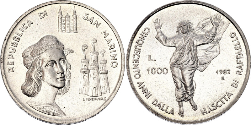 San Marino 1000 Lire 1983 R

KM# 155, N# 13728; Silver; 500th Anniversary of t...