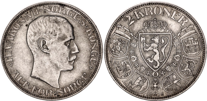 Norway 2 Kroner 1916

KM# 370, N# 13423; Silver; Haakon VII; Kongsberg Mint; A...