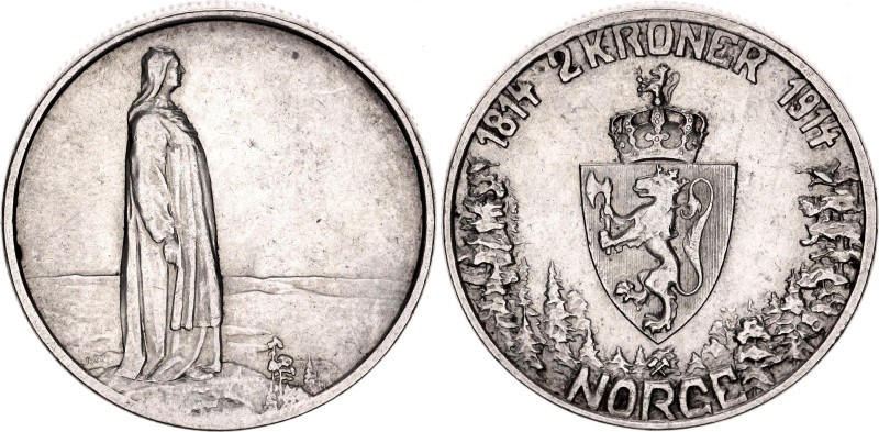 Norway 2 Kroner 1914

KM# 377, N# 23426; Silver; Haakon VII; 100th Anniversary...