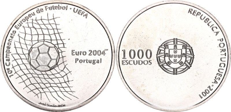 Portugal 1000 Escudos 2001 INCM

KM# 734, N# 19858; Silver; 2004 UEFA Euro, Po...