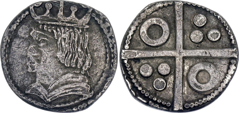 Spain Catalonia 1 Groat 1479 - 1516 (ND)

Cru# 1137, N# 125069; Silver 1.5 g.;...