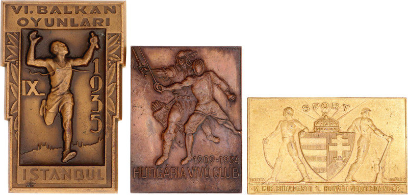 Europe Lot of 3 Sports Plaques 1934 - 1935

Various Composition; Various Count...