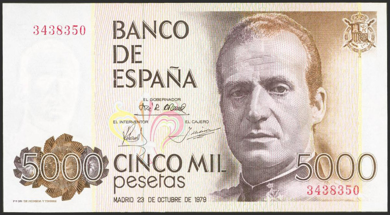 5000 Pesetas. 23 de Octubre de 1979. Sin serie. (Edifil 2021: 478, Pick: 160). S...