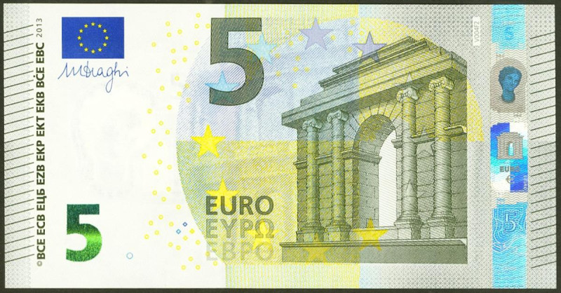 5 Euros. 2 de Mayo de 2013. Firma Draghi. Serie V (España). (Edifil 2021: 493, P...