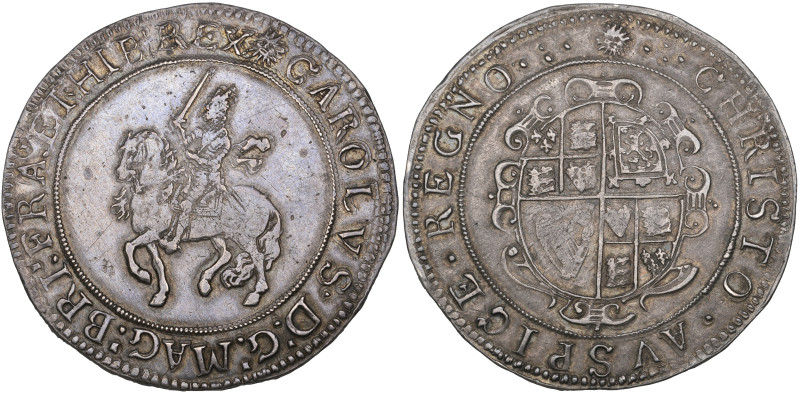 Charles I, Tower mint under Parliament, crown, Group IV, type 4, m.m. sun, obv.,...