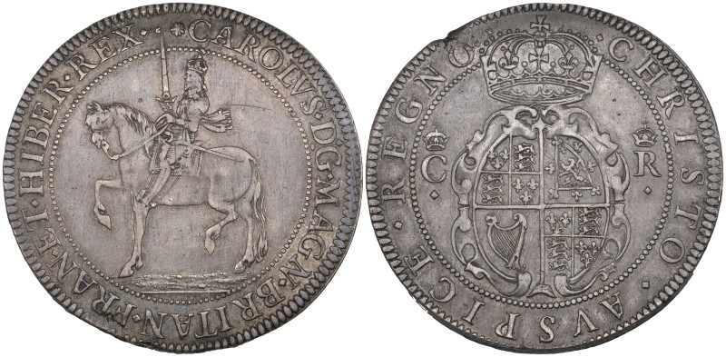 Charles I, Briot’s First Milled Issue (1631-32), crown, m.m. flower 2 on obverse...