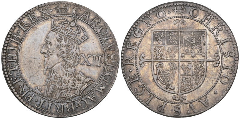 Charles I, Briot’s Second Milled Issue, shilling, m.m. anchor (with flukes to ri...