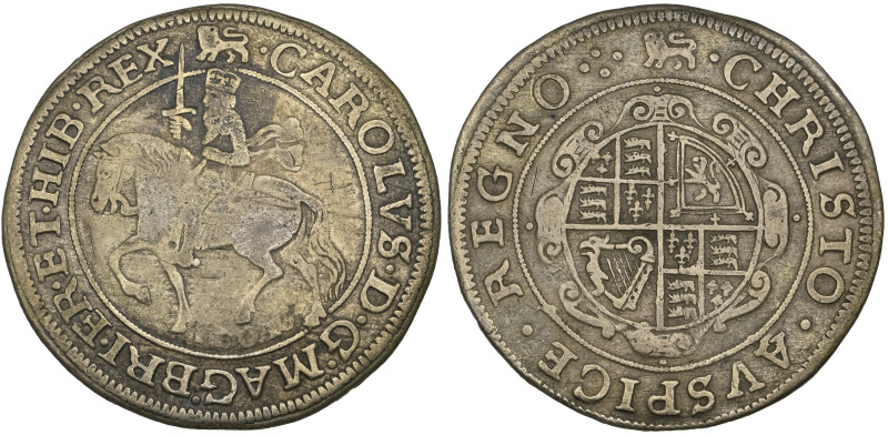 Charles I, York mint, halfcrown, m.m. lion 1, obv., anomalous base issue, probab...