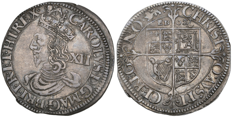 Charles I, York mint, shilling, Group 1, m.m. lion 2, obv., crowned and draped b...