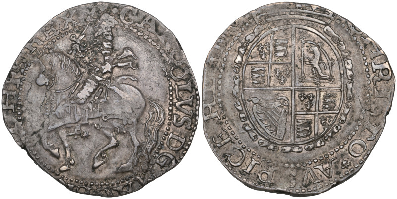 Charles I, Salopia (Shrewsbury) mint, halfcrown, similar, m.m. lis, obv., horsem...