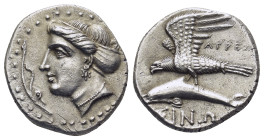PAPHLAGONIA. Sinope. Siglos or Drachm (Circa 330-300 BC). (5.81 Gr. 19mm.)
Head of nymph left, with hair in sakkos.
 Rev. Sea-eagle standing left, wit...