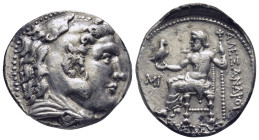 SELEUKID EMPIRE. Seleukos I Nikator. 312-281 BC. AR Tetradrachm (27mm, 16.8 g). In the name and types of Alexander III of Macedon. Babylon I mint. Str...