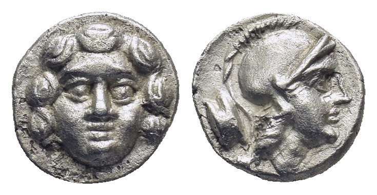 Pisidia. Selge circa 350-300 BC. Obol AR (1 Gr. 9mm.) 
Gorgoneion. 
Rev. Head of...