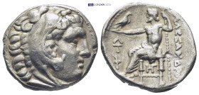 Kings of Macedon. Alexander III "the Great" 336-323 BC. Tetradrachm AR Amphipolis.
 (17.15 Gr. 25mm.) 
Head of Herakles right, wearing lion skin headd...