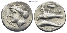 Paphlagonia, Sinope AR Drachm. Circa 330-300 BC. (6.32 Gr. 19mm.)
 Head of Sinope left, wearing sphendone and triple pendent earring 
Rev. Sea eagle w...